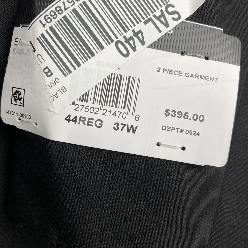 Perry Ellis Portfolio Mens Black Modern Fit Stretch Sport Coat Blazer Jacket 44R